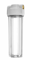 10" Water filter housing with brass inserts for plumbing